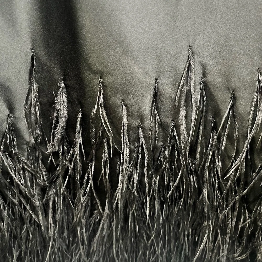 Polo Ralph Lauren Sz 18 Feather Trim Cocktail Dress – Real Ostrich Feathers - Picture 7 of 14